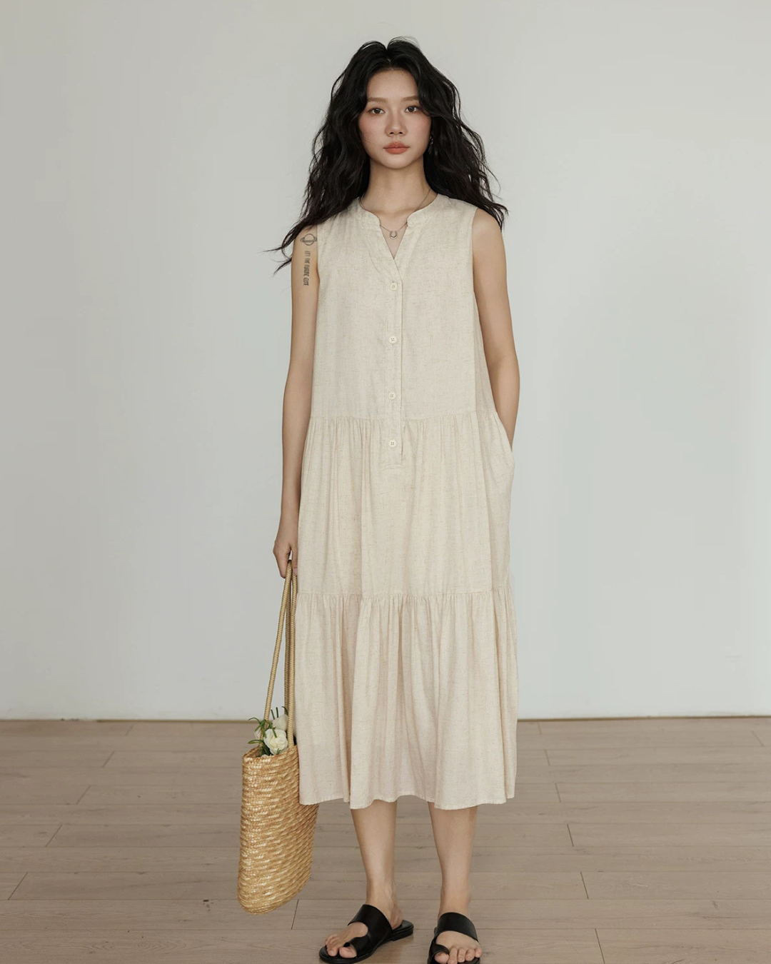 Sleeveless Tiered Mini Dress VAS0202