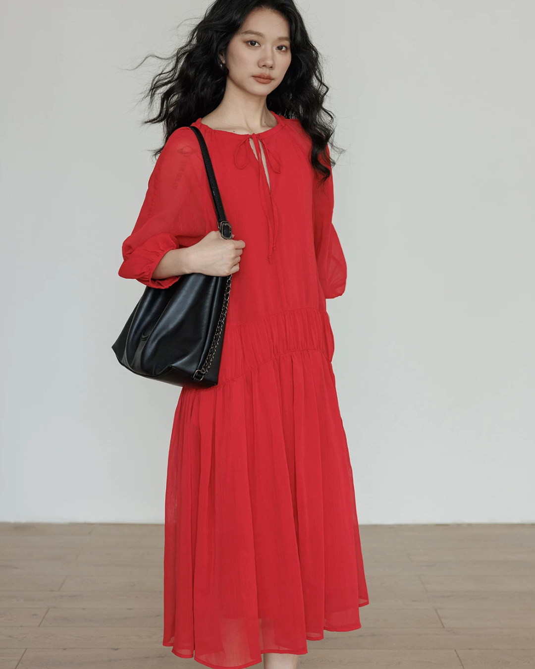 Feminine Tiered Long Dress VAS0197