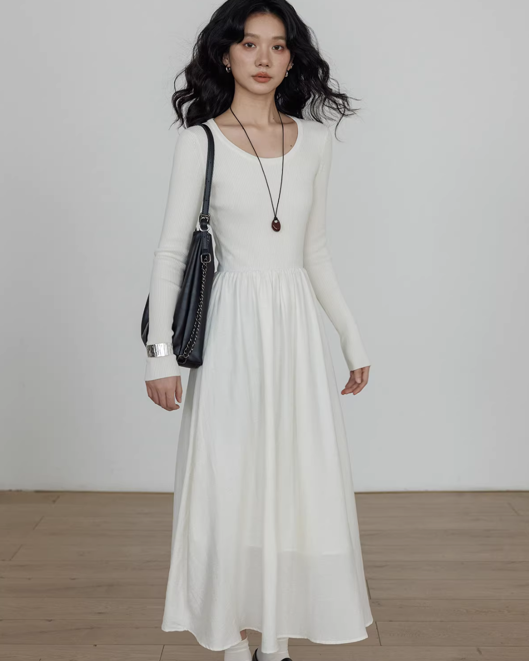 Crew Neck Flare Dress VAS0180