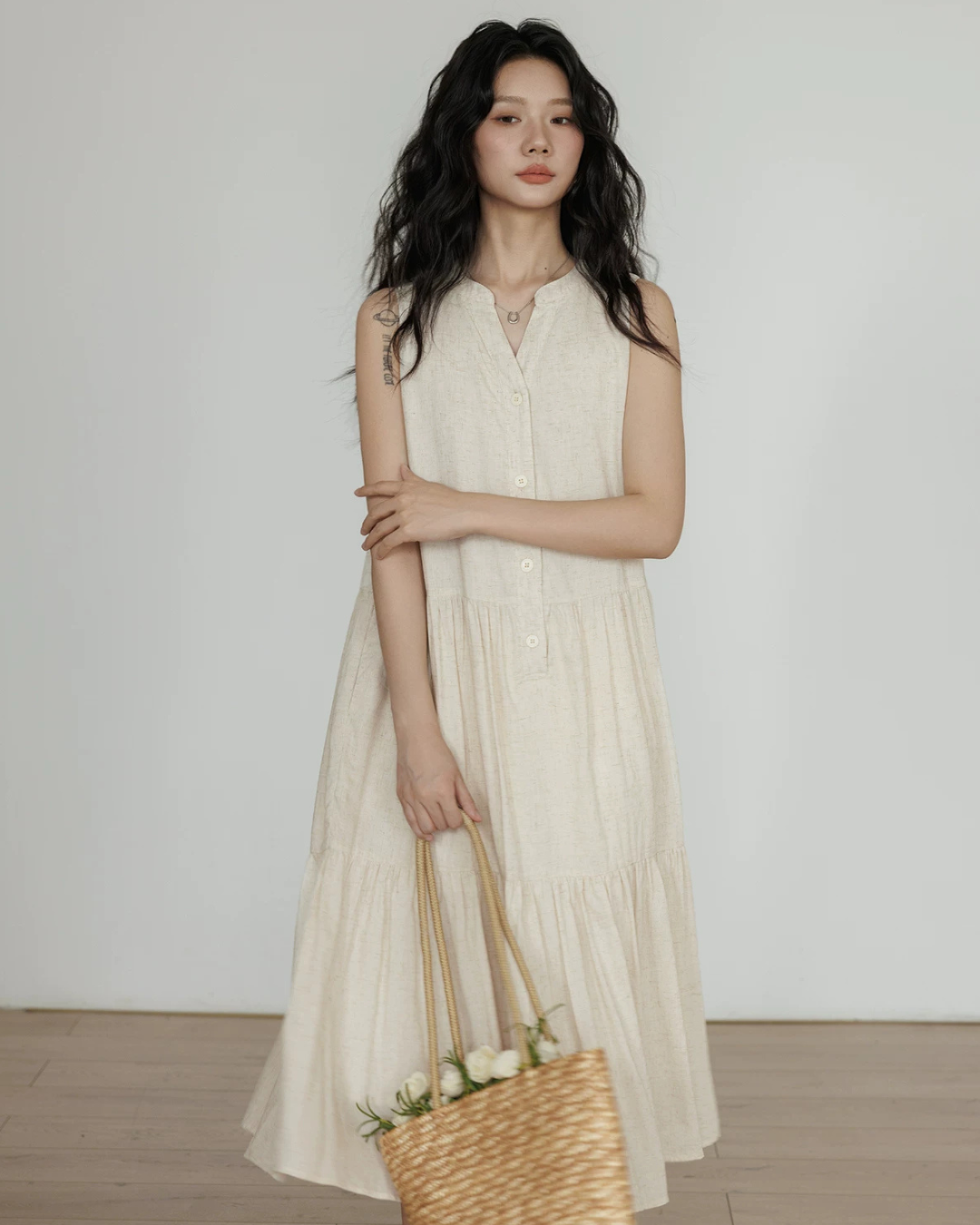 Sleeveless Tiered Mini Dress VAS0202