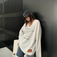 V-Neck Print Long Sleeve T-Shirt  YLS1044