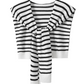 Loose Long-Sleeve Shirt / Border Top WEO0005