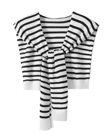 Loose Long-Sleeve Shirt / Border Top WEO0005