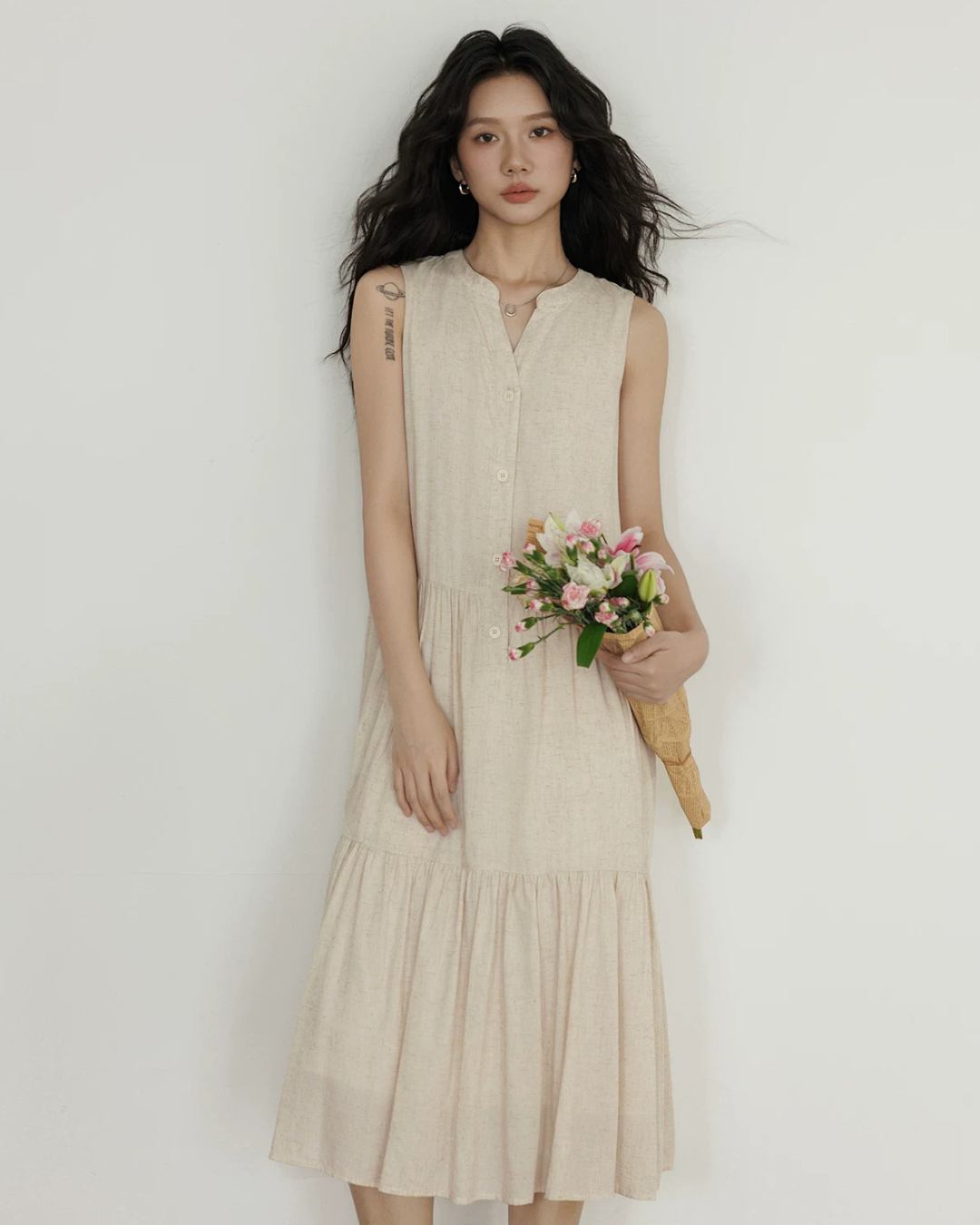 Sleeveless Tiered Mini Dress VAS0202
