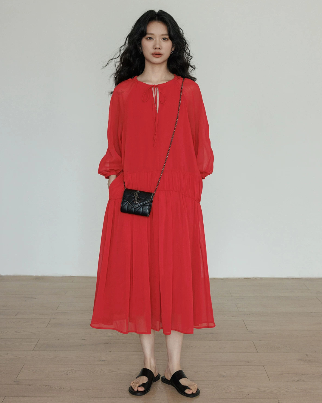 Feminine Tiered Long Dress VAS0197