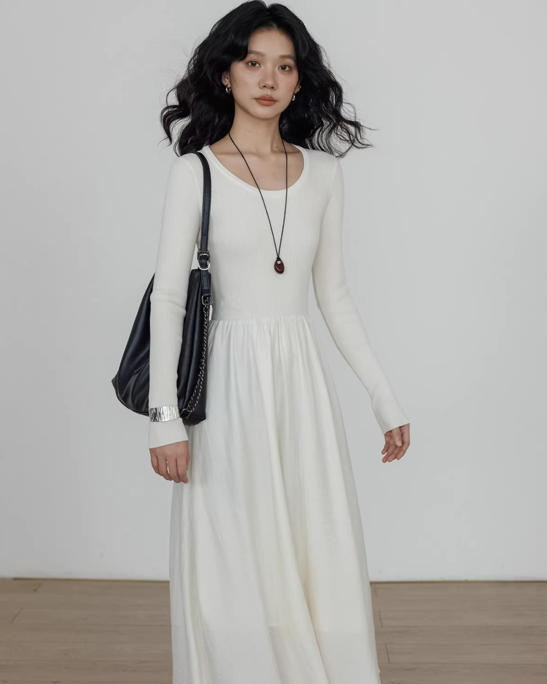 Crew Neck Flare Dress VAS0180