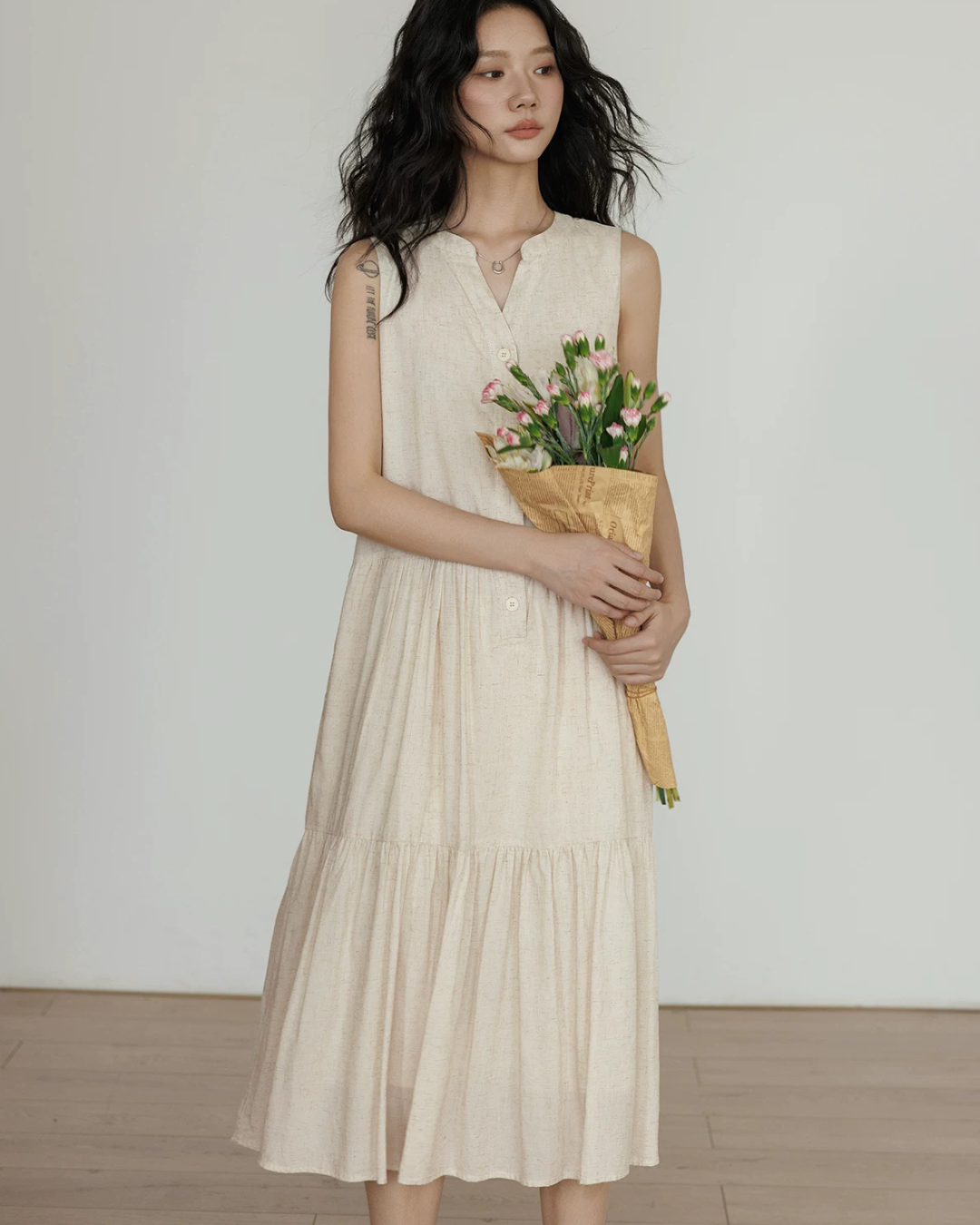 Sleeveless Tiered Mini Dress VAS0202