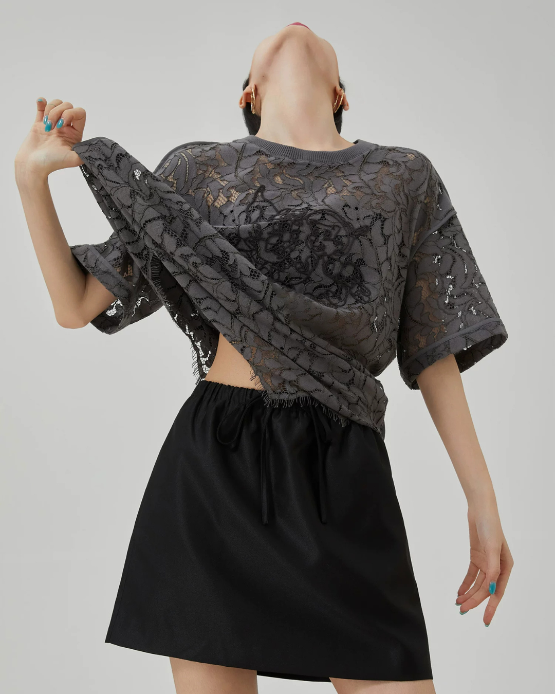All-Lace Short-Sleeve Top FER0319