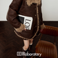 Faux Mouton Coat / Leopard Print Mini Skirt LLA0557