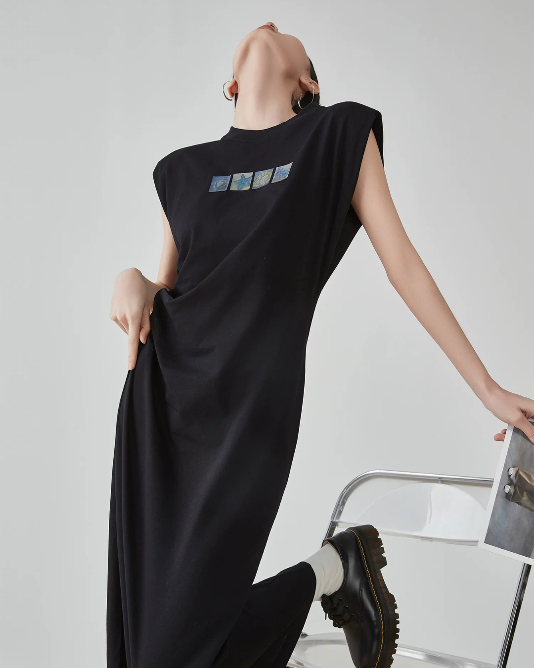 One-Point Logo Long Dress FER0307