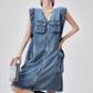 V-Neck Sleeveless Denim Dress FER0115