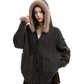 Fur Hood Loose Knit Cardigan BGS0028