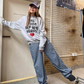 Embroidered Casual Stripe Jeans CYE0026