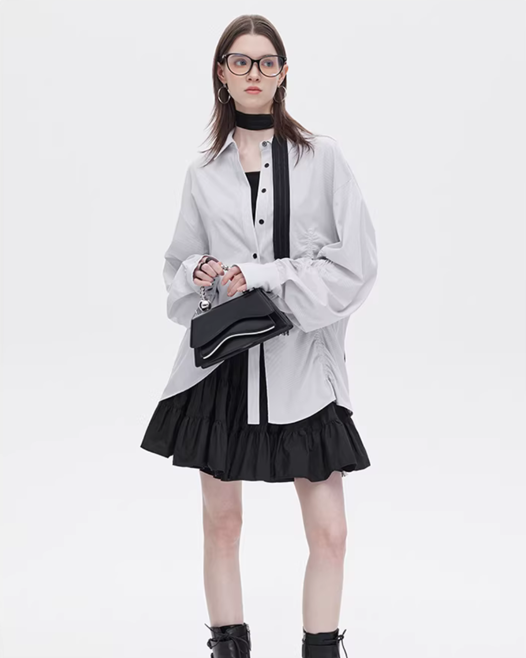 Bamboo Irregular Long-Sleeve Shirt SHN0021