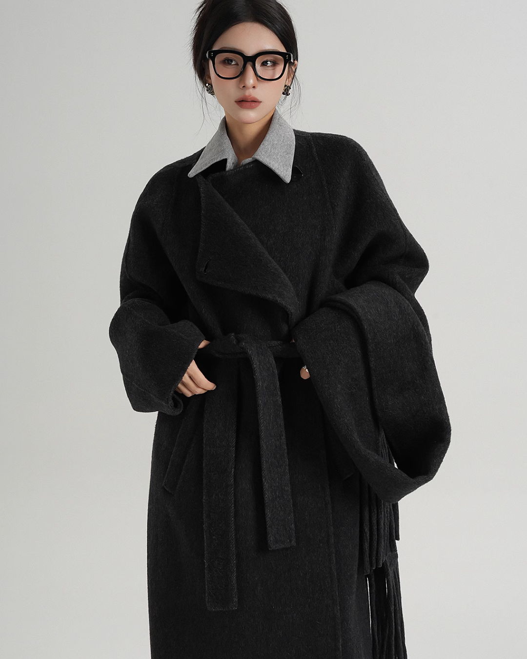 Belt Design Wool Long Coat SRS0322