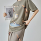 Swimmer Print Short-Sleeve T-Shirt / Long Skirt FER0286
