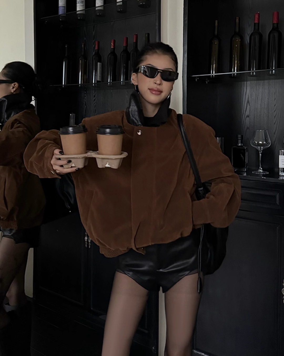 High Waist Slim Leather Shorts ZRS0093