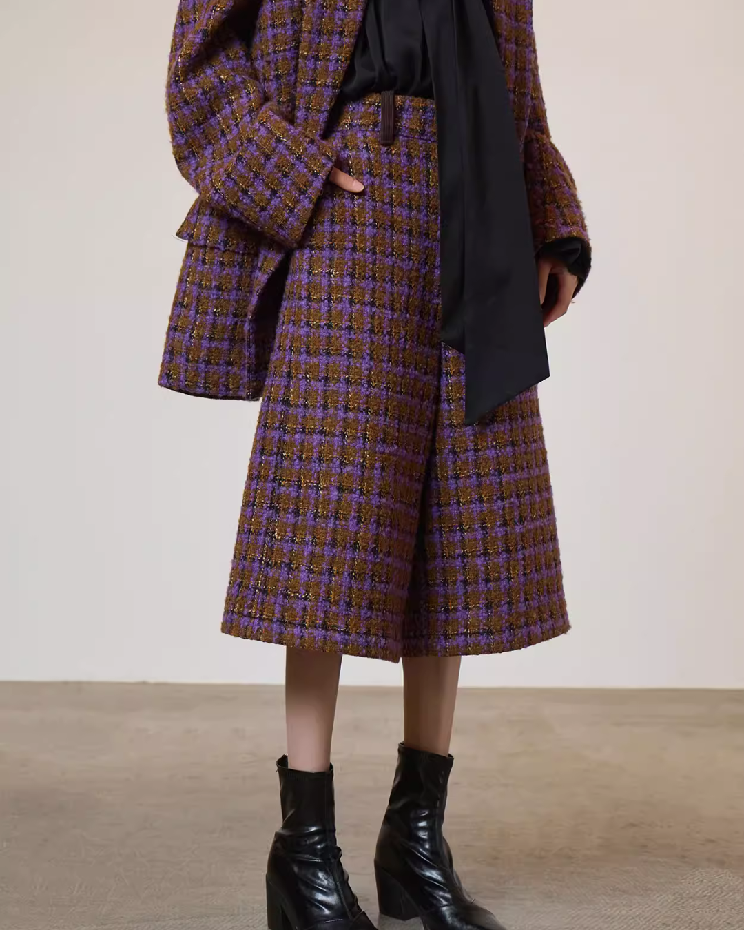 Tweed Plaid Blazer / Half Pants SUY0018