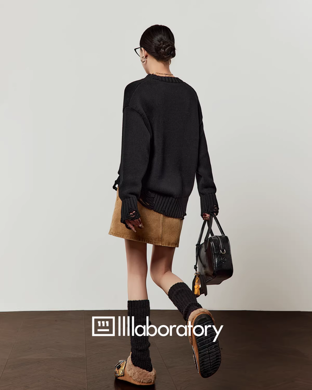 Horse Print Knit Top / Retro Mini Skirt LLA0637