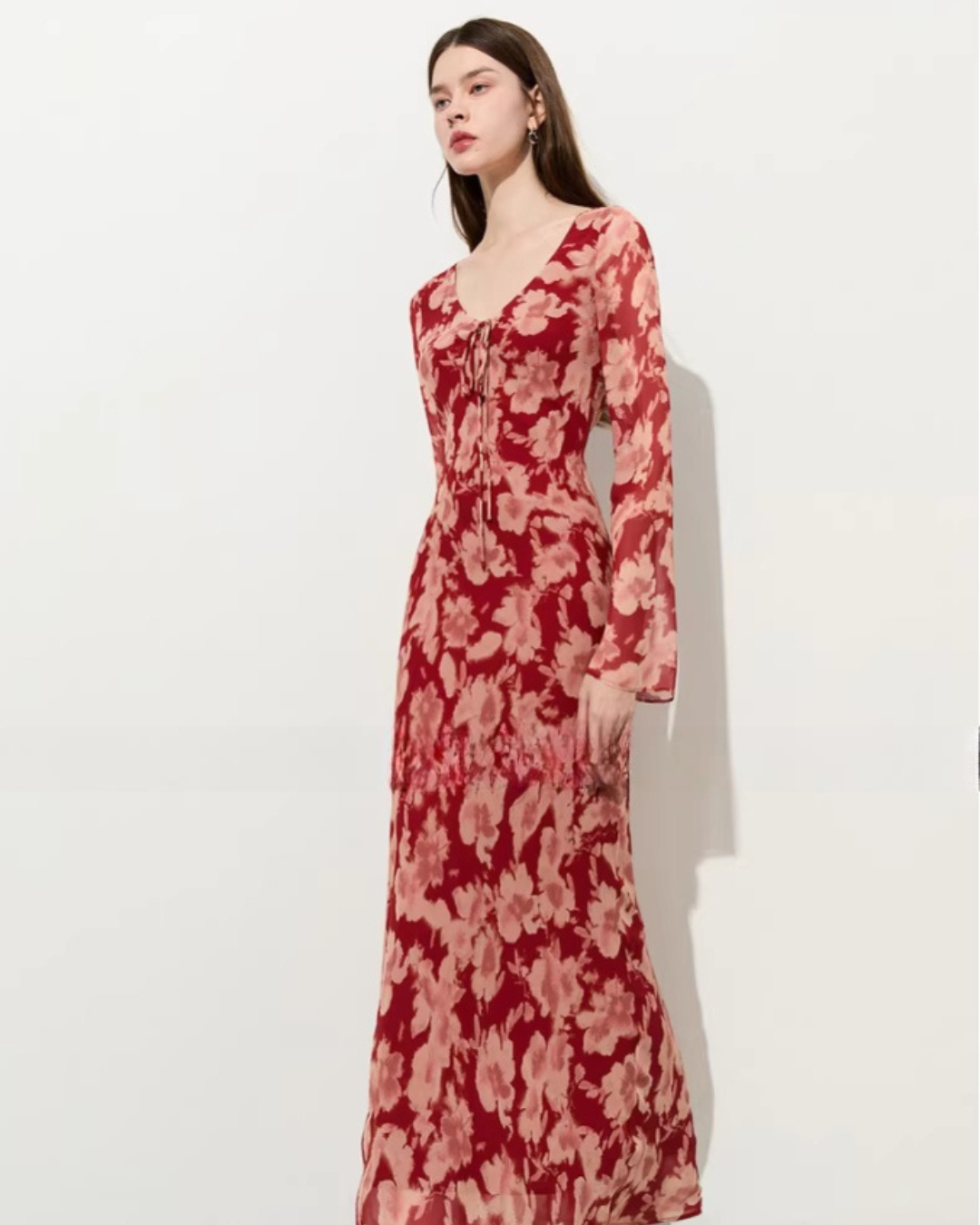Round Neck Floral Long Dress DPY0078