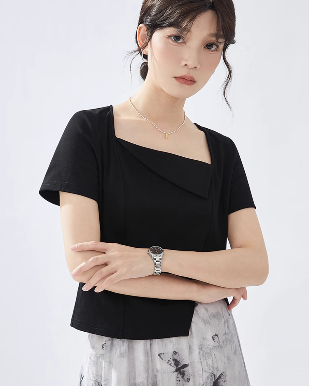 Square Short Sleeve Tops GIR0006