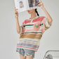 Multi-Border Openwork Polo Knit FER0224