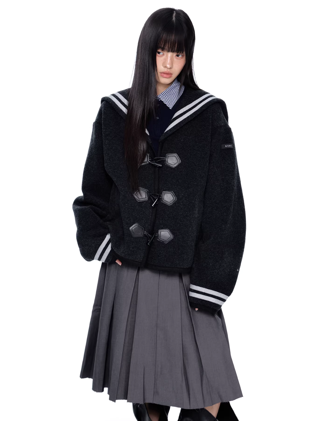 Sailor Collar Duffle Coat EZK0096