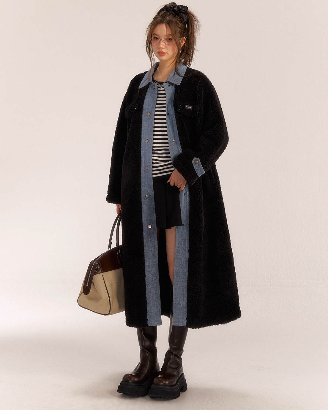 Denim Shearling Casual Coat  ASG0050