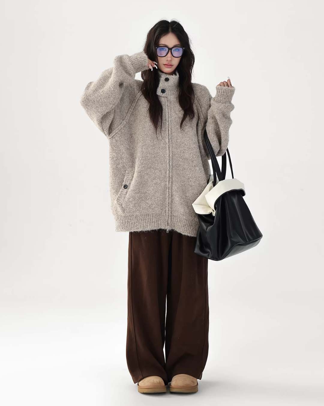 Stand Collar Knit Jacket ACS0352