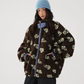 Floral Stand Collar Fleece Jacket ACS0325