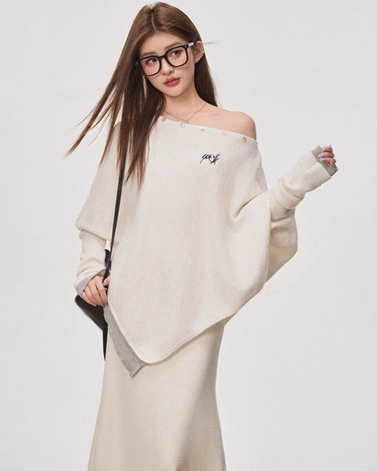 Asymmetrical Off Shoulder Knit Top WEO0025