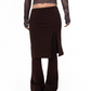 Strap Skirt Layered Boot Cut Pants BLB0024