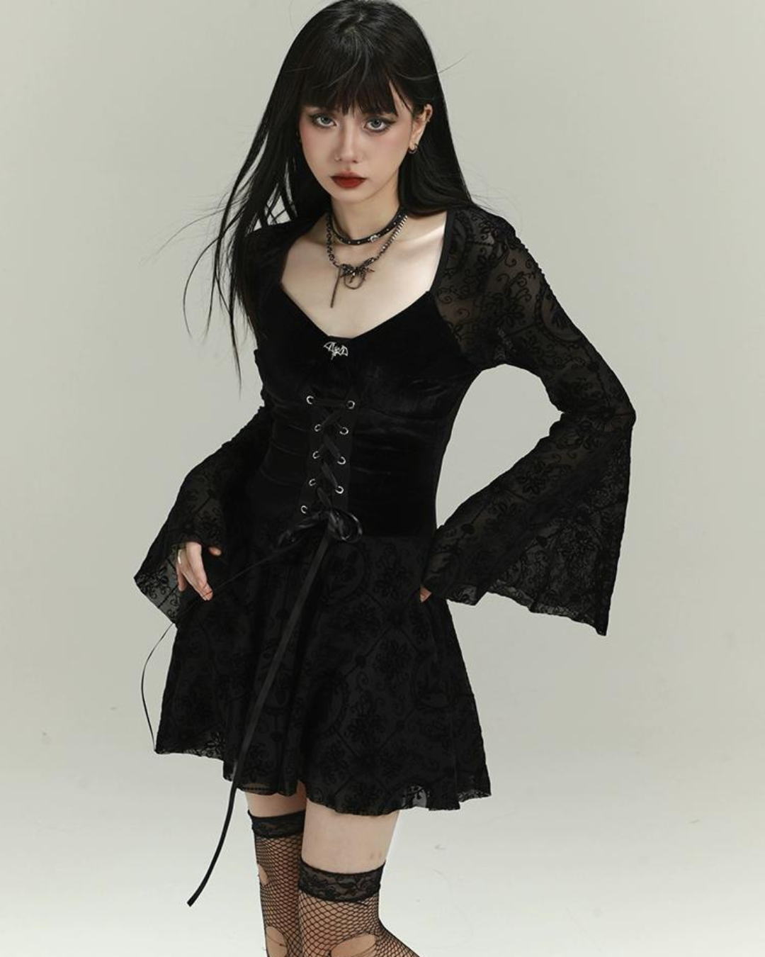 Lace Up Gothic Dress lgh0022