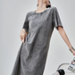 Chemical Wash Studs T-Shirt Dress FER0197