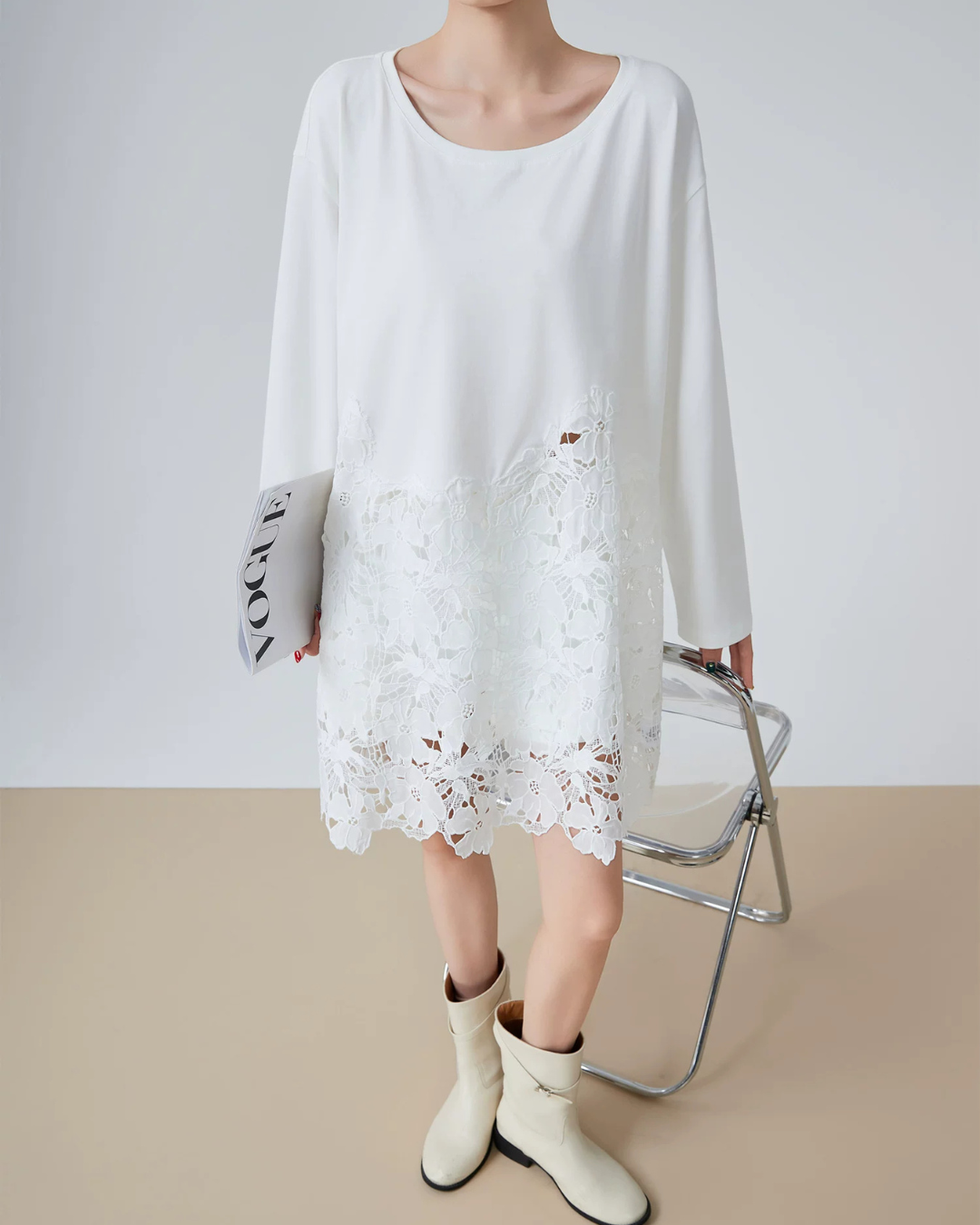 White Lace Docking Top FER0239