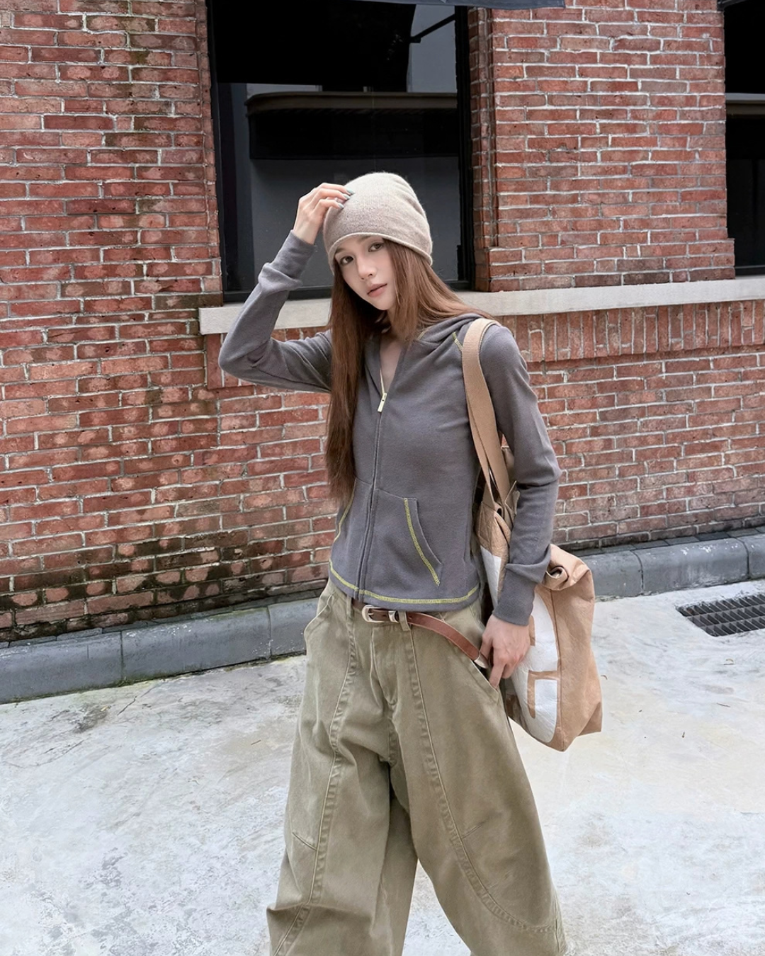 Rib Zip-Up Slim Hoodie WWP0014