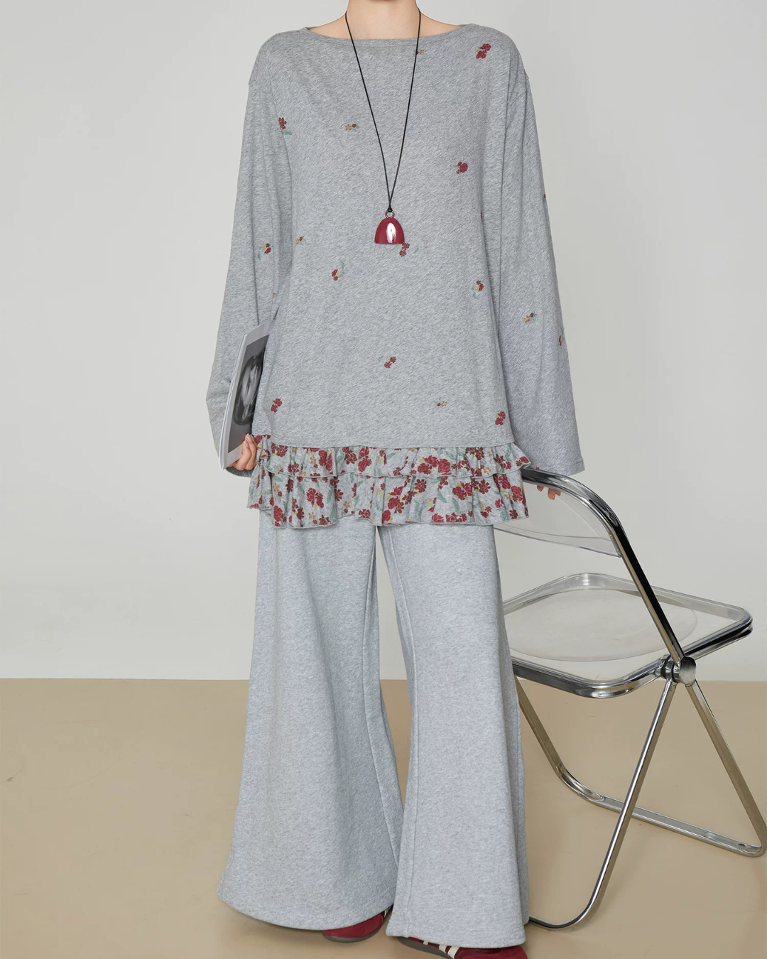 Patchwork Double-Layer Long-Sleeve T-Shirt FER0390