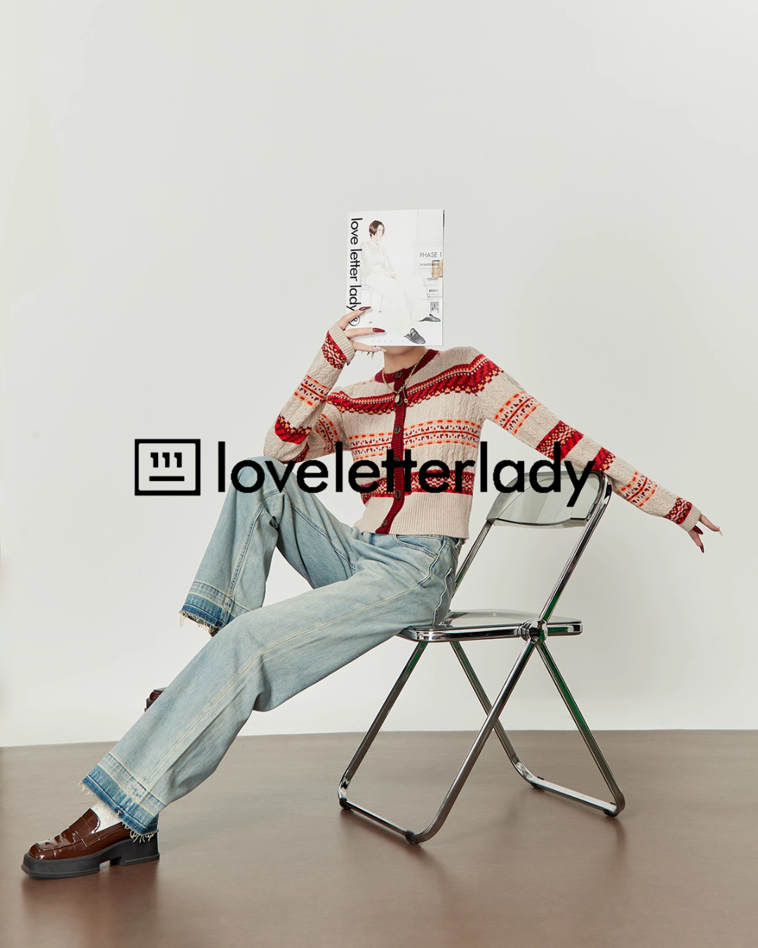 Red Striped Jacquard Knit LLA0549