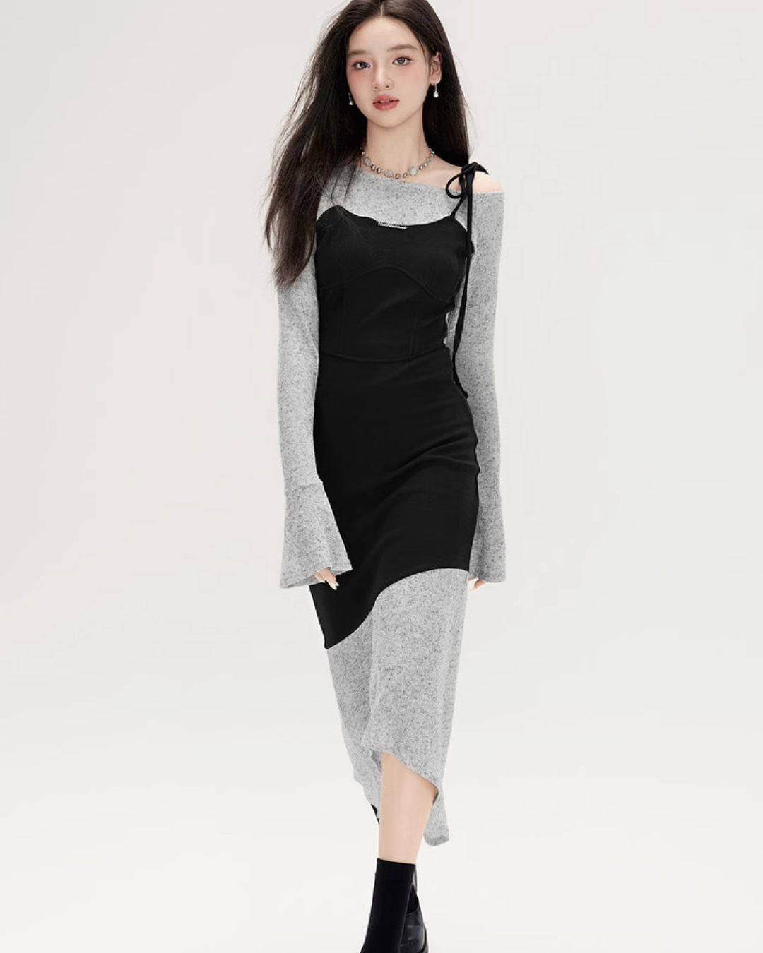 Asymmetrical Knit Dress EPU0003