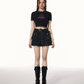 American Layered Style Cropped T-Shirt IMO0066