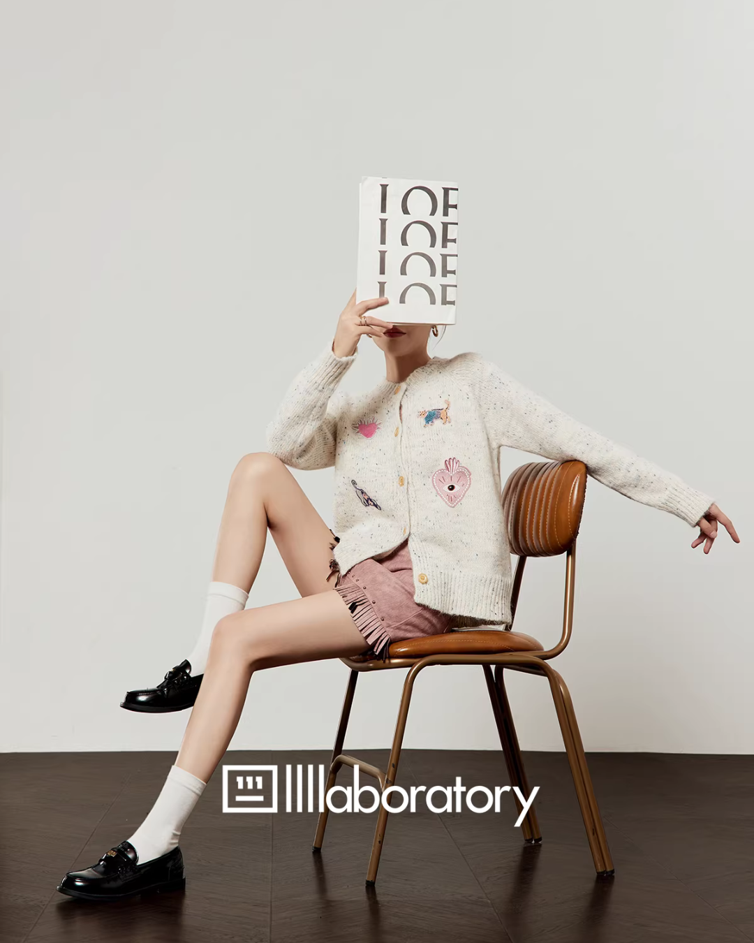 Playful Patch Knit Top / Fringe Mini Skirt LLA0629