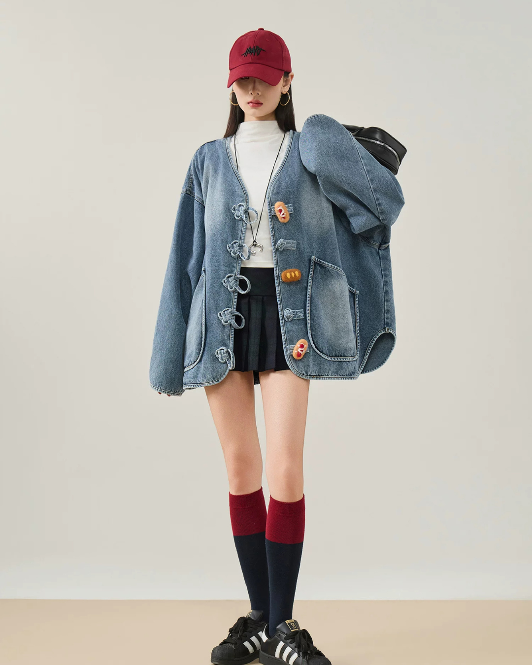 Duffle Button Denim Jacket FER0386