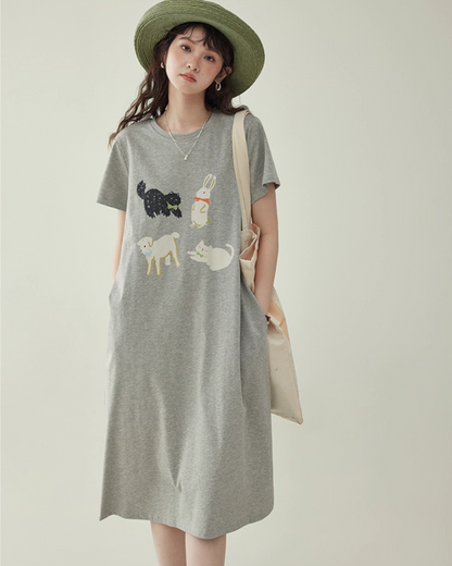 Animal Print T-Shirt Dress AMU0034
