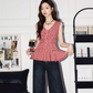 Gingham Check Sleeveless Blouse MNX0005