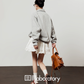 Half-Zip Sweat Top/Lace Mini Skirt LLA0565