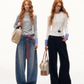 Plaid Patched Hood Jacket / Long Sleeve Top / Denim Pants ASG0048