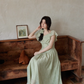 Frill Collar Green Long Dress SMS0012