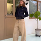 Straight Loose Button Work Pants CYE0019