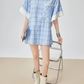 Plaid Patchwork Short-Sleeve Shirt FER0178
