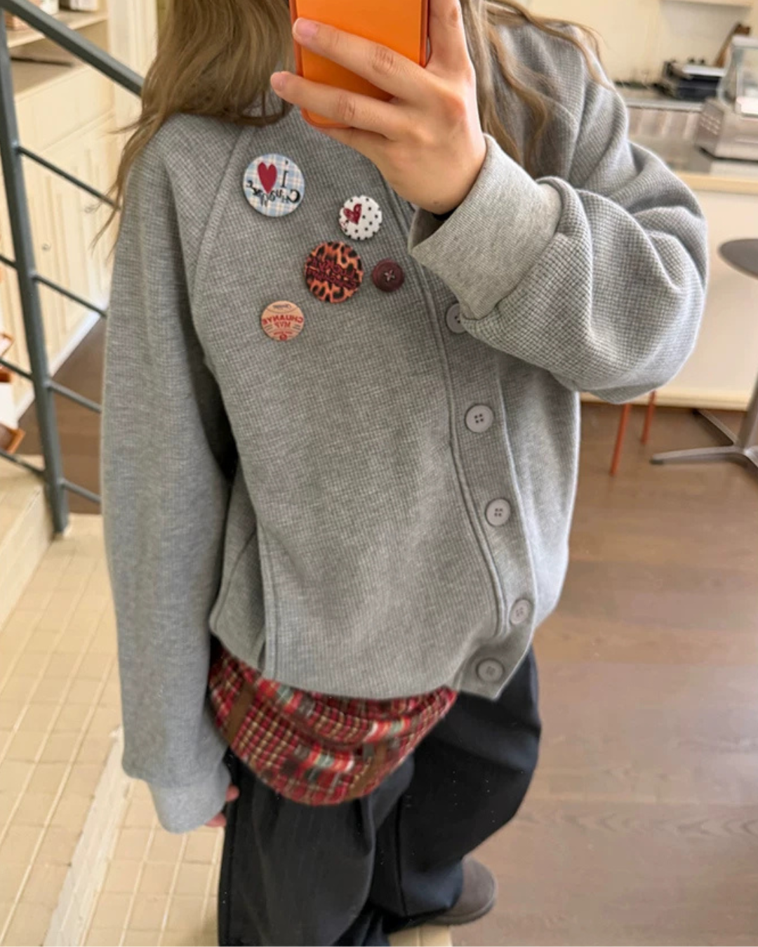 Waffle Badge Fleece-Lined Hoodie CYE0104
